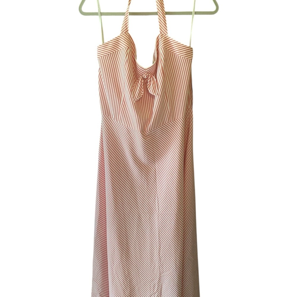 CLUES COLLECTIONS STRIPED HALTER NECK DRESS SZ 12